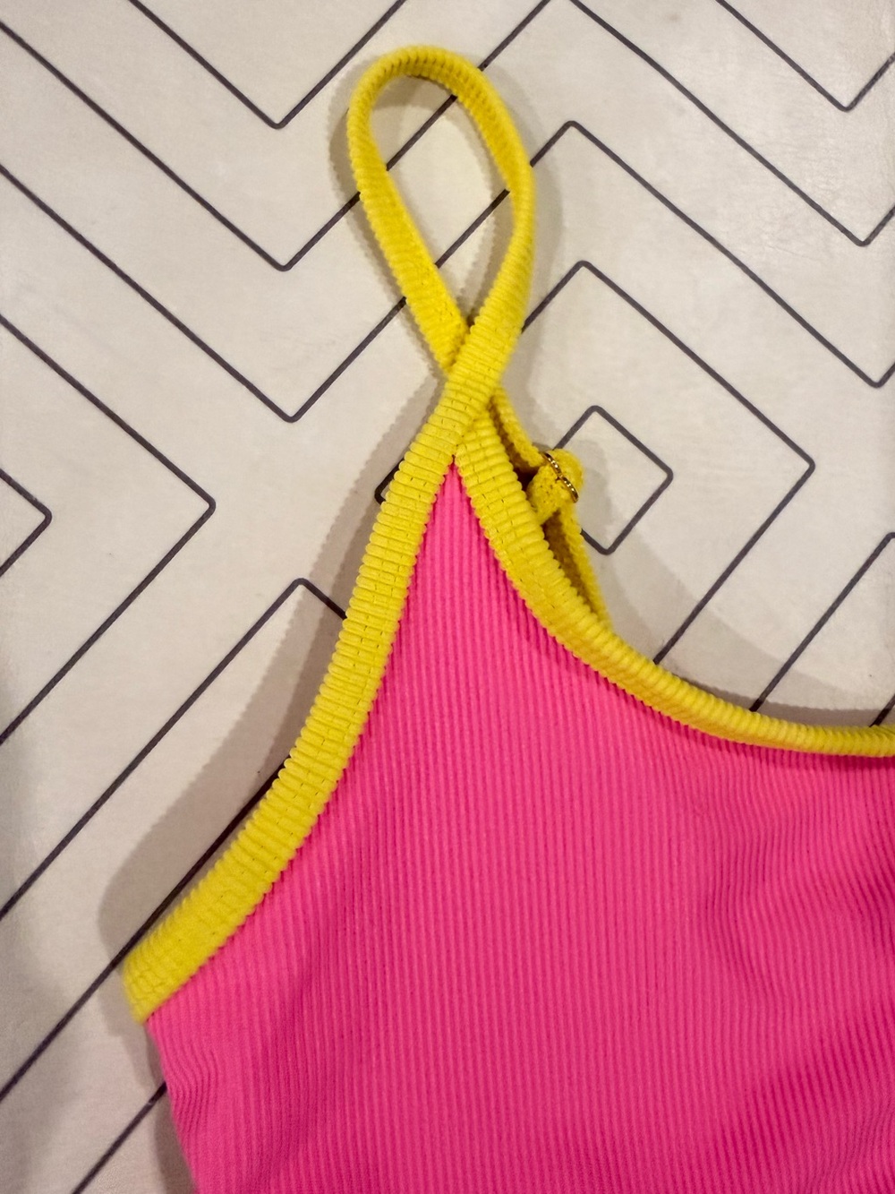 Beach Riot Ribbed Neon Colorblock Bikini Top - Picture 4 of 9